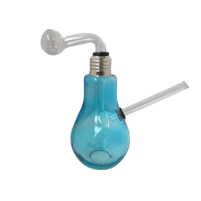 6" Light Bulb Colored Glass Oil Burner Water Pipe