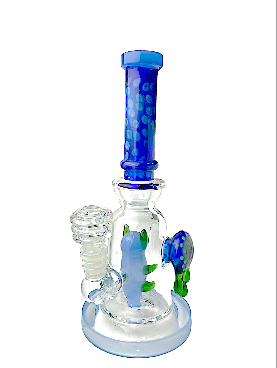 8" Spotted Dripping Implosion Character Perk Straight Tube Glass Water Pipe