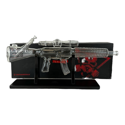 Gun glass Water Pipe with wood Stand