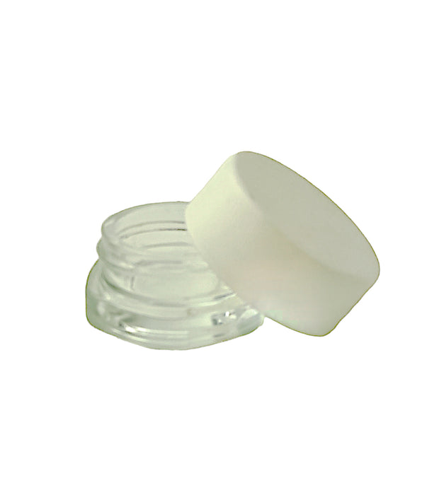 9ml Clear Child Resistant Hexagon Glass Jar with White Cap - Lo Pro