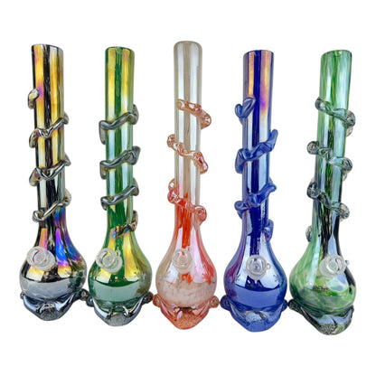 15" Chrome Twist Soft Glass Beaker Water Pipe