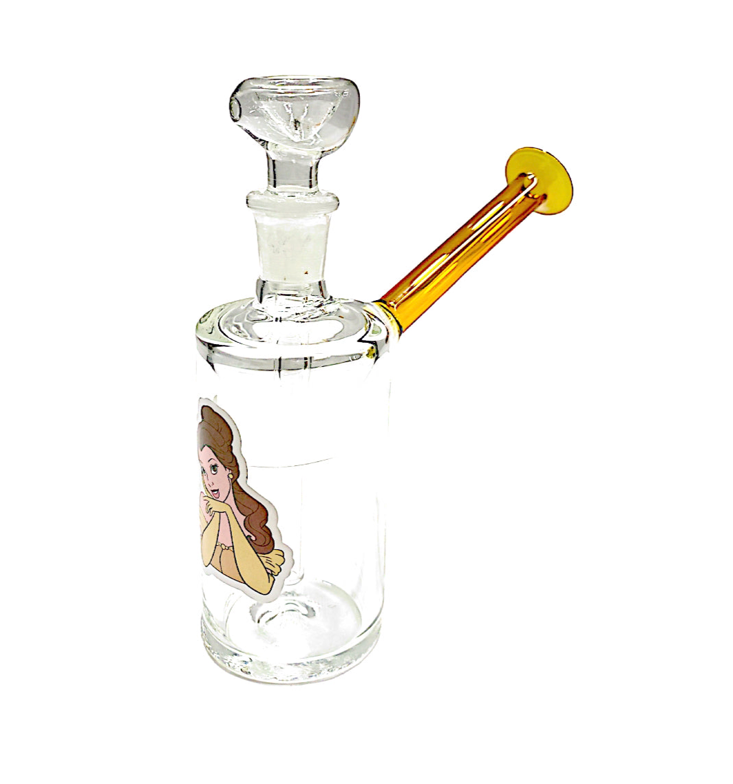 G/G 14mm Thick Cylinder Color Top Clear  Water Pipe - Assorted Stickers