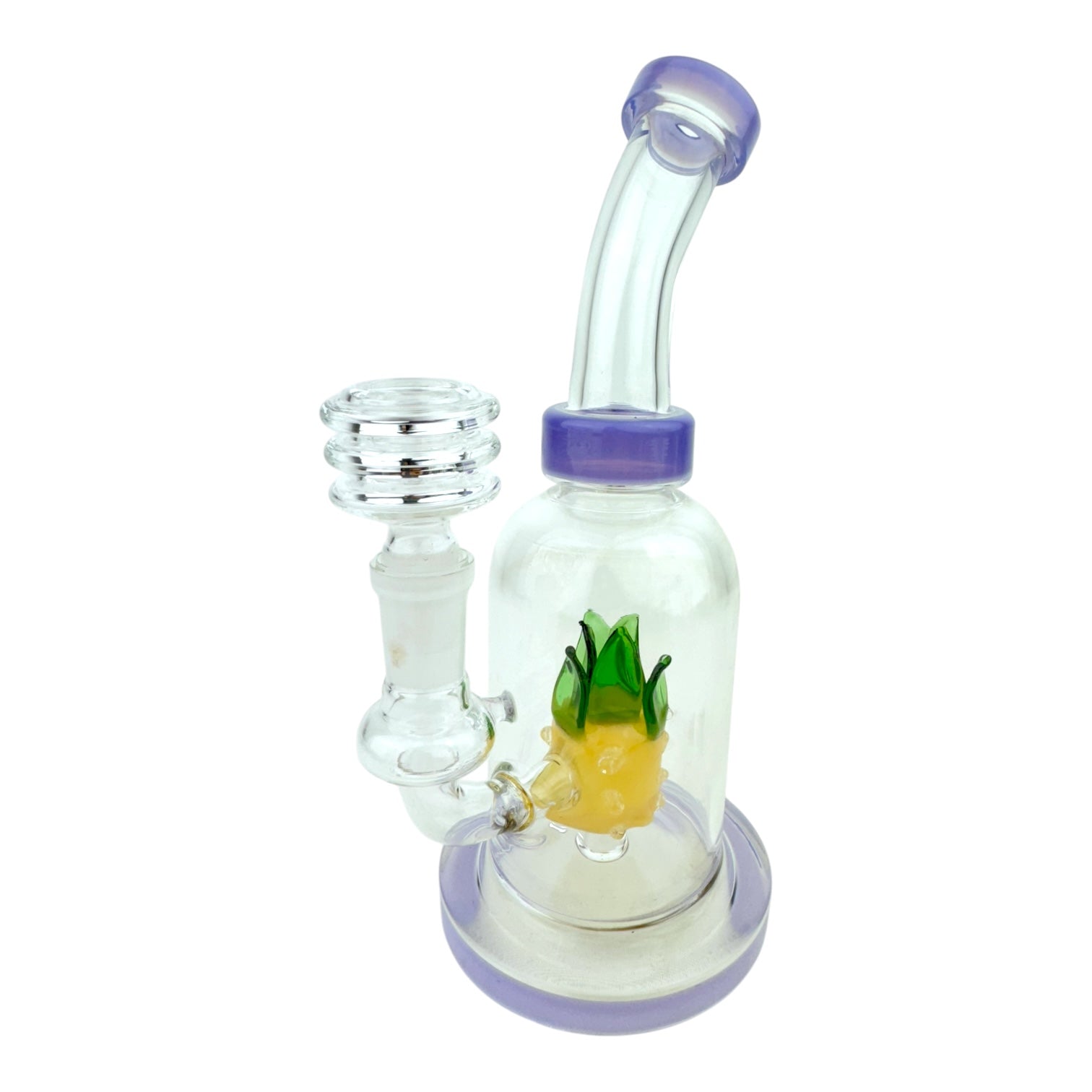 8" Pineapple Bent Neck 14mm Glass Water Pipe