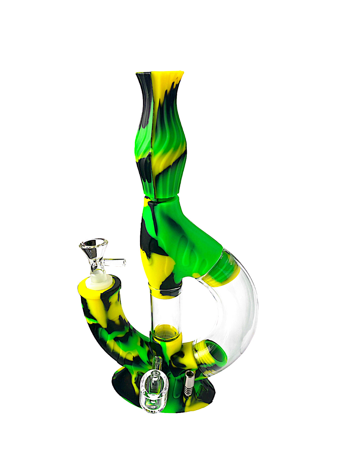11" Silicone Glass Water Pipe - Assorted Colors / Design