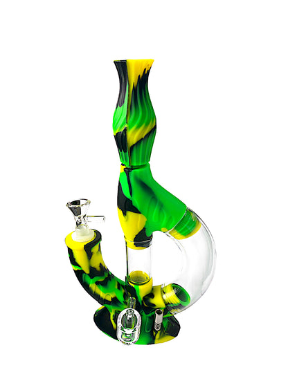 11" Silicone Glass Water Pipe - Assorted Colors / Design