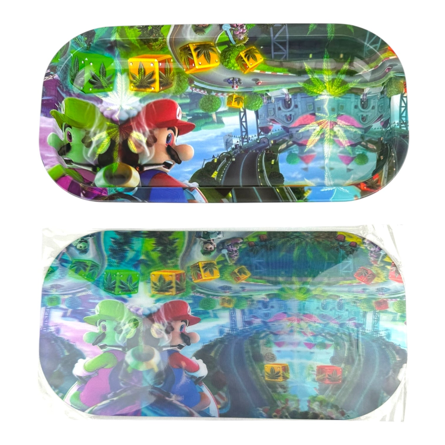 3D Small Metal Rolling Tray With Magnetic Lid 8" X 4"