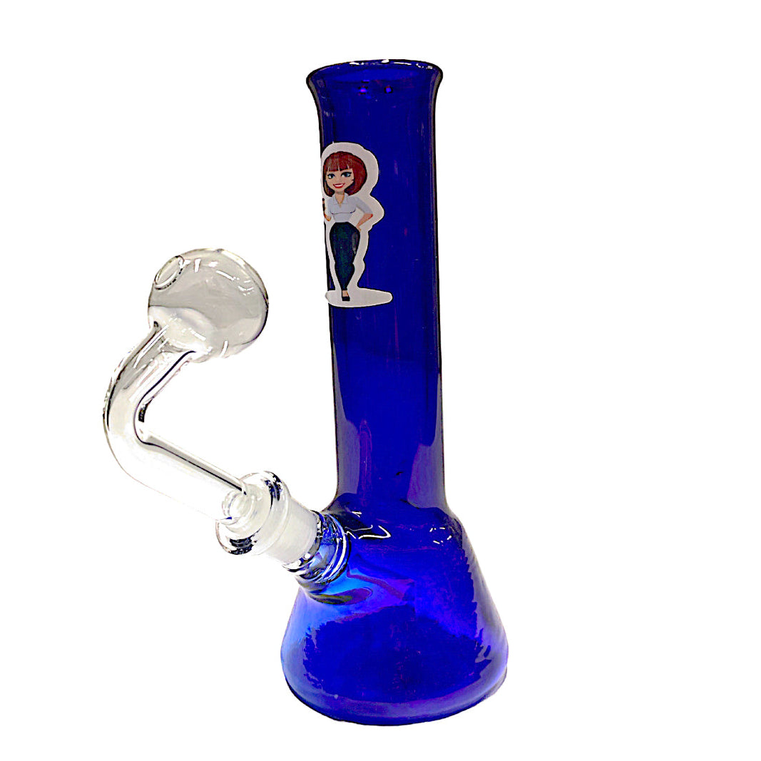 G/G 10mm Beaker Shape OB Water Pipe -Assorted Stickers