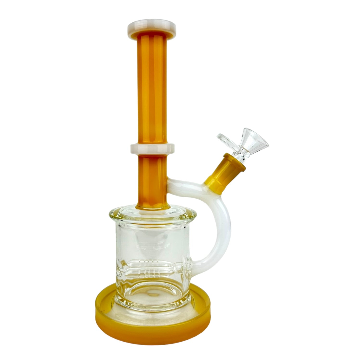 10" Flat Bottom Colored and Clear Glass Water Pipe