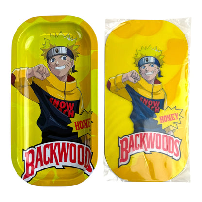 BW 3D Small Metal Rolling Tray With Magnetic Lid 8" X 4"