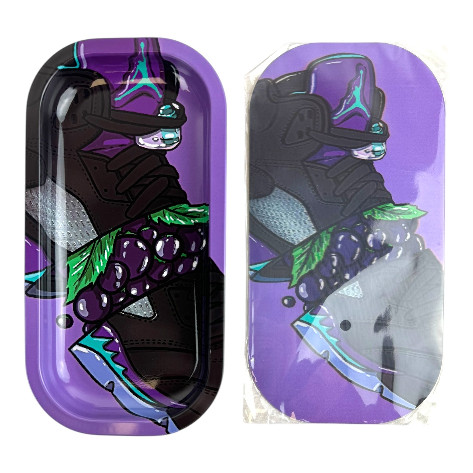 3D Small Metal Rolling Tray With Magnetic Lid 8" X 4"