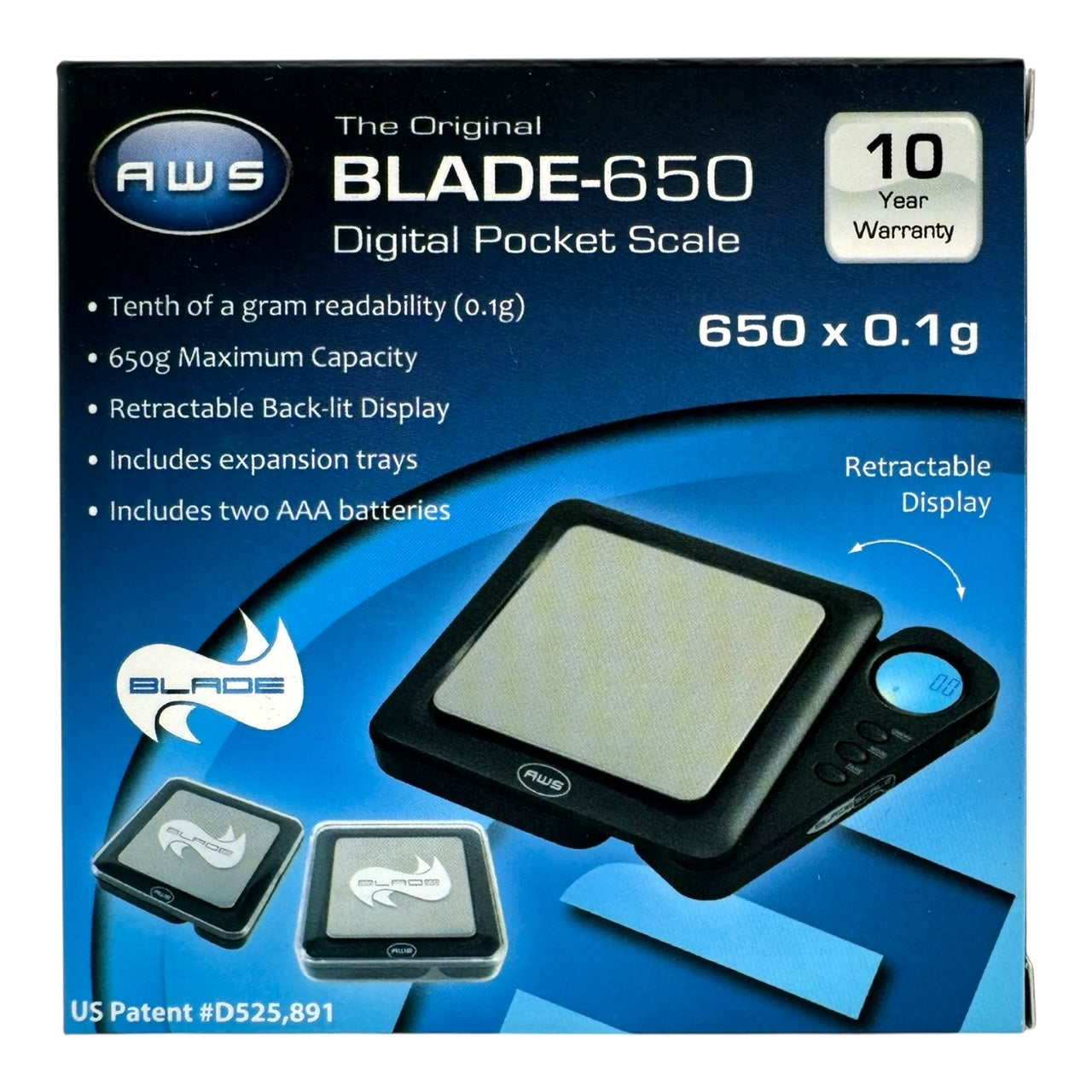 AWS Blade-650 Digital Pocket Scale (650 x 0.01g)