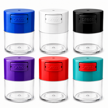 Acrylic Air Tight  Jar 120mL 4oz. - Colored Lid Clear Bottom