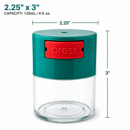 Acrylic Air Tight  Jar 120mL 4oz. - Colored Lid Clear Bottom