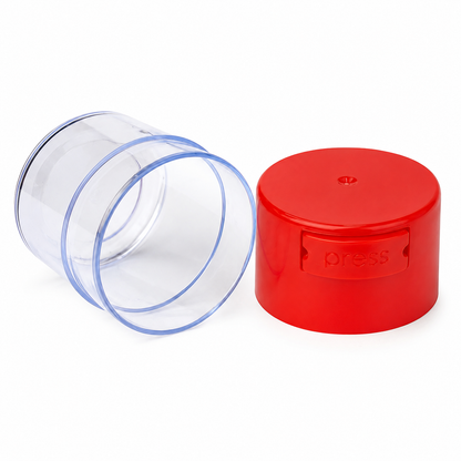 Acrylic Air Tight  Jar 120mL 4oz. - Colored Lid Clear Bottom
