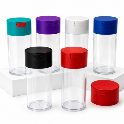 Acrylic Air Tight Jar 560mL 19oz. - Colored Lid Clear Bottom