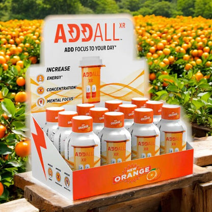 Addall Orange Flavor XR Brain Booster Shot - 12pc Display