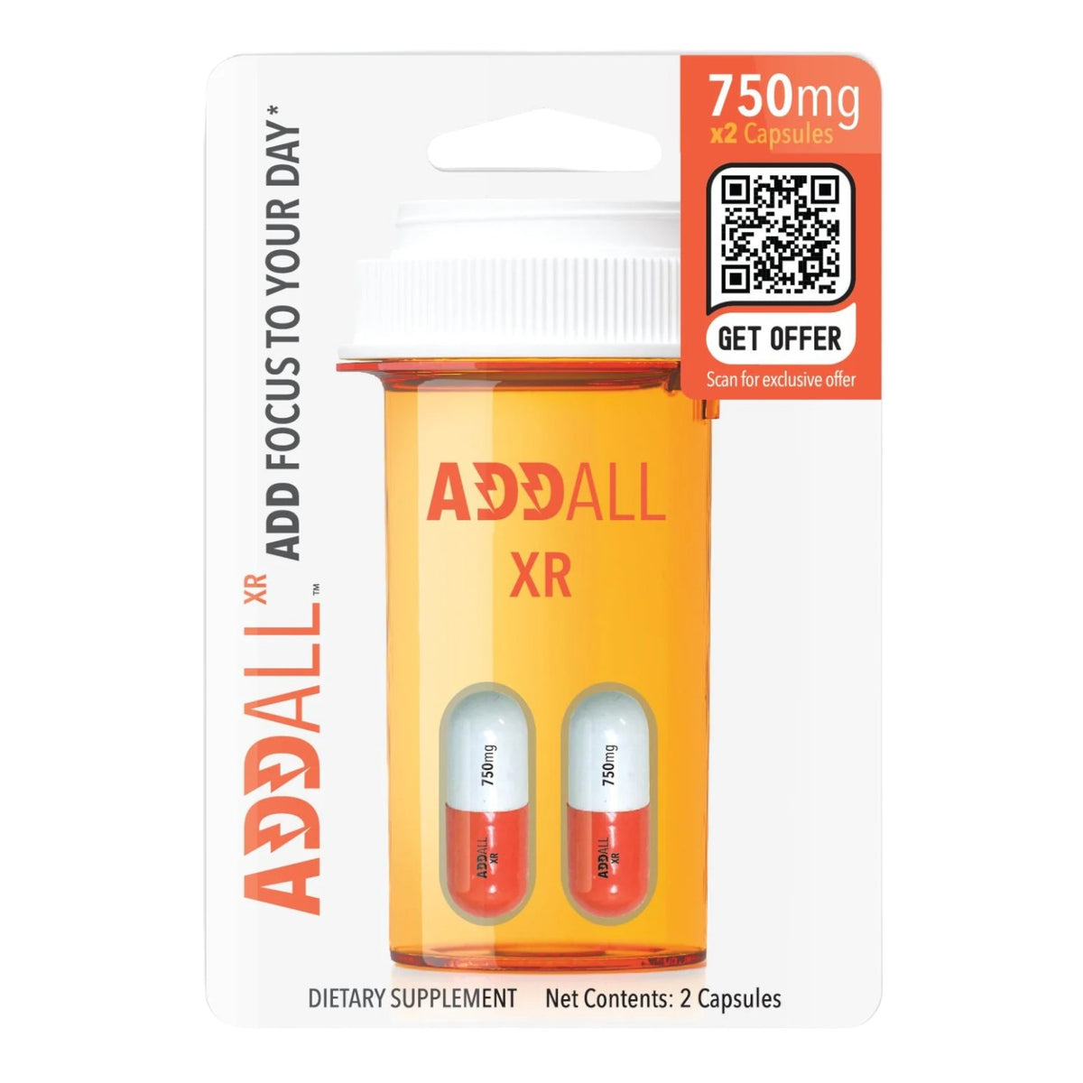 Addall XR - Brain Booster Energy Supplement 2-Pack   12/Display