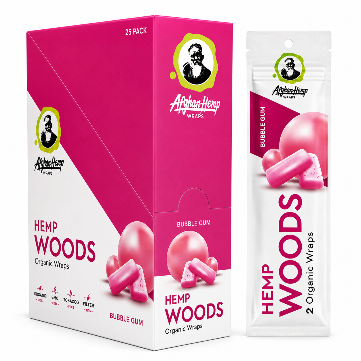 Afghan Hemp Hemp Woods Wraps 2/Pk - 25pk Display