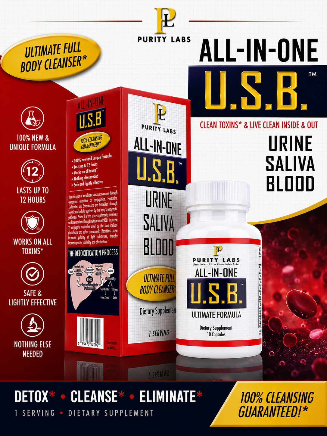 All in One USB Detox Clean Capsules by Purity Labs
