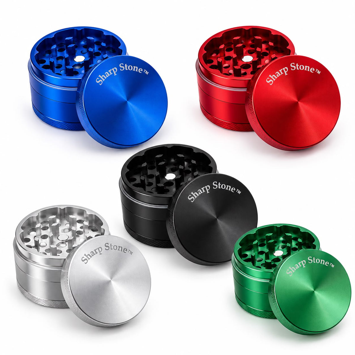 Aluminium Sharp Stone Grinder 10ct Box  I Asst Colors I 12Bx