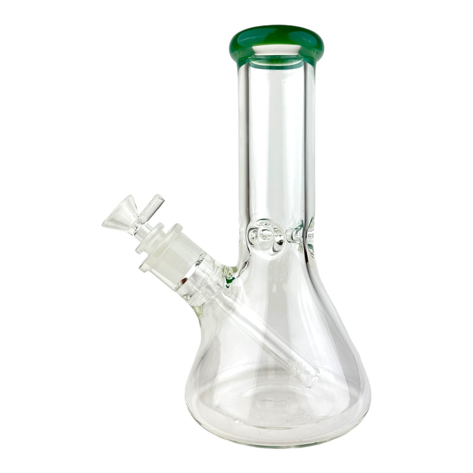 10" 9mm Clear Thick Beaker Colored Top G/G Glass Water Pipe "WP-89-10"