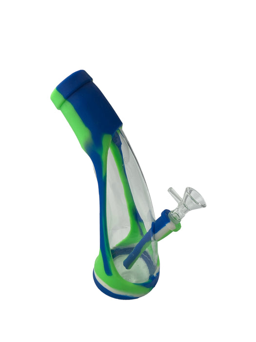 8" Silicone And Glass Curve Water Pipe