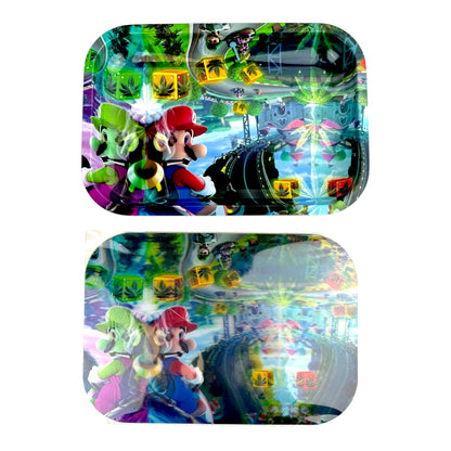 3D Medium Metal Rolling Tray With Magnetic Lid 6" x 9"