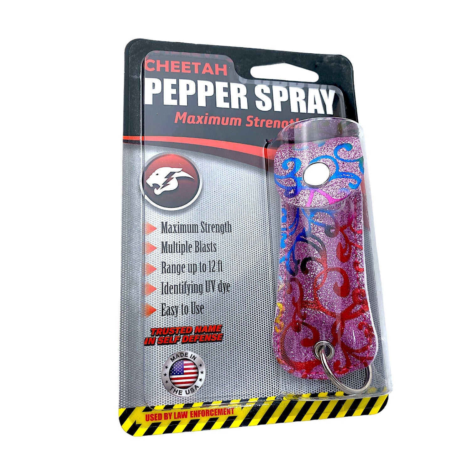 Cheetah Pepper Spray Maximum Strength w/Key-Chain Case Self Defense