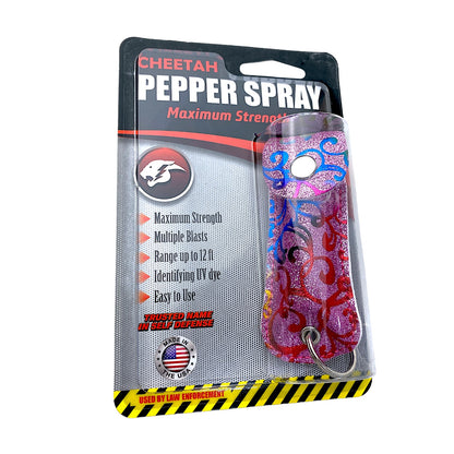 Cheetah Pepper Spray Maximum Strength w/Key-Chain Case Self Defense