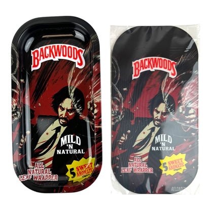 BW 3D Small Metal Rolling Tray With Magnetic Lid 8" X 4"