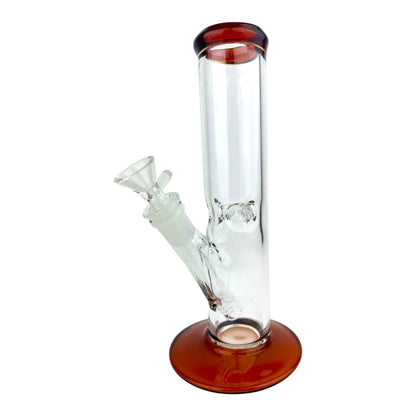 10" Clear Color Straight Tube Ice Catcher Glass Water Pipe