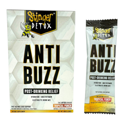 Stinger Detox Anti-Buzz Post Drinking Relief - Tropical Punch (6 Packs)