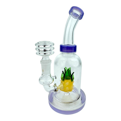 8" Pineapple Bent Neck 14mm Glass Water Pipe