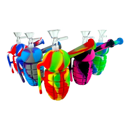 5" Silicone Grenade Water Pipe "SWP-123" (Assorted Colors)