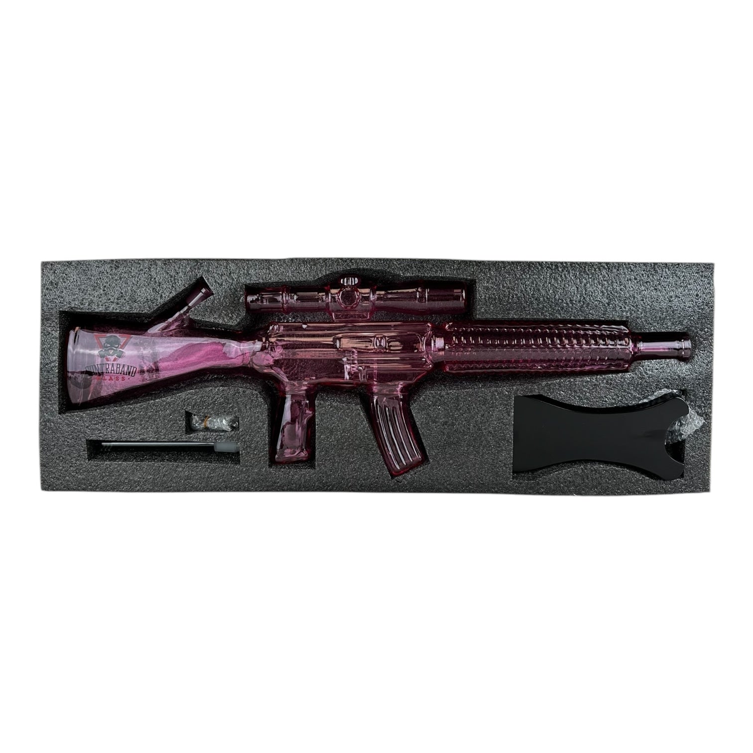 Gun glass Water Pipe with wood Stand