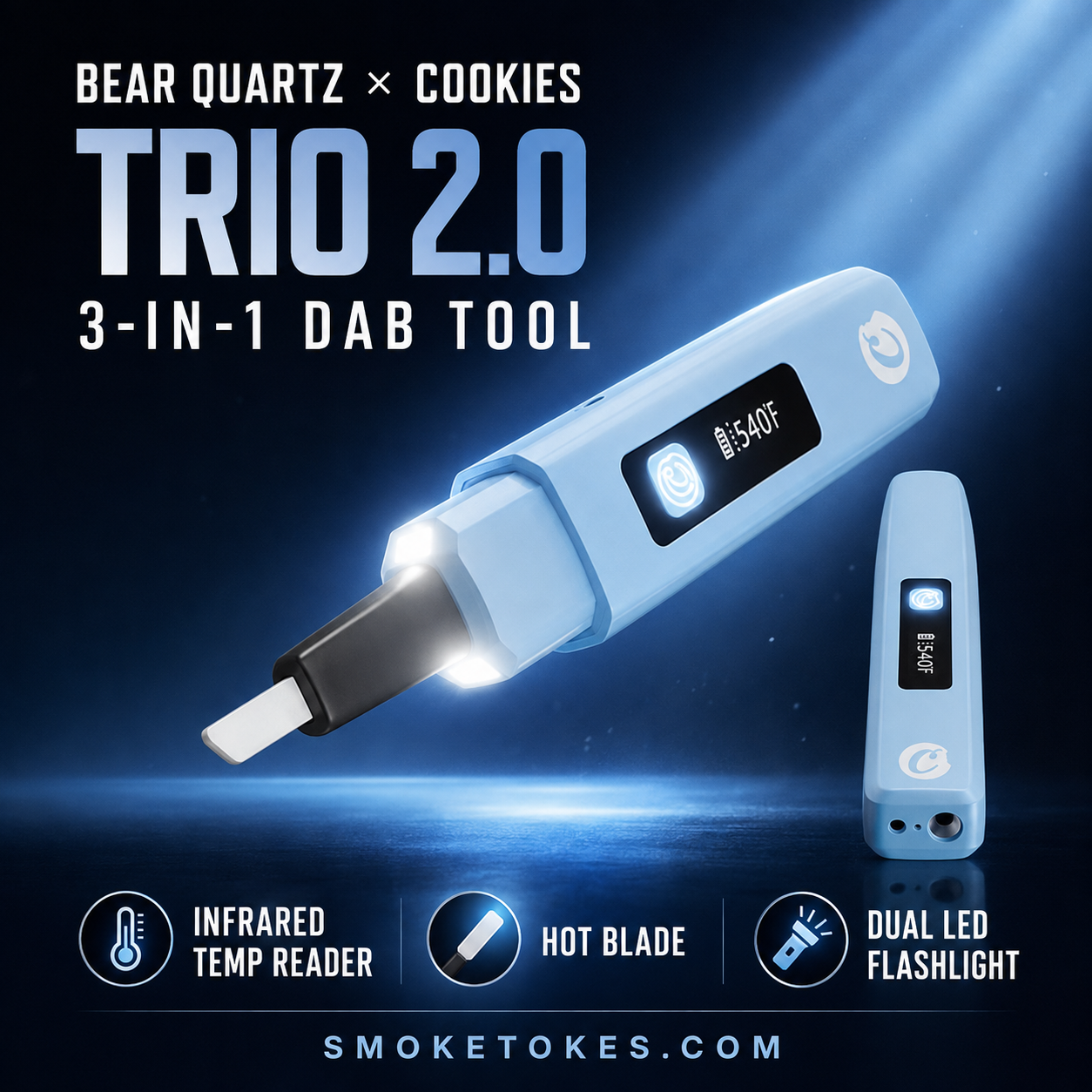 Bear Quartz x Cookie Trio 2.0  (3-in-1 Dab Tool)