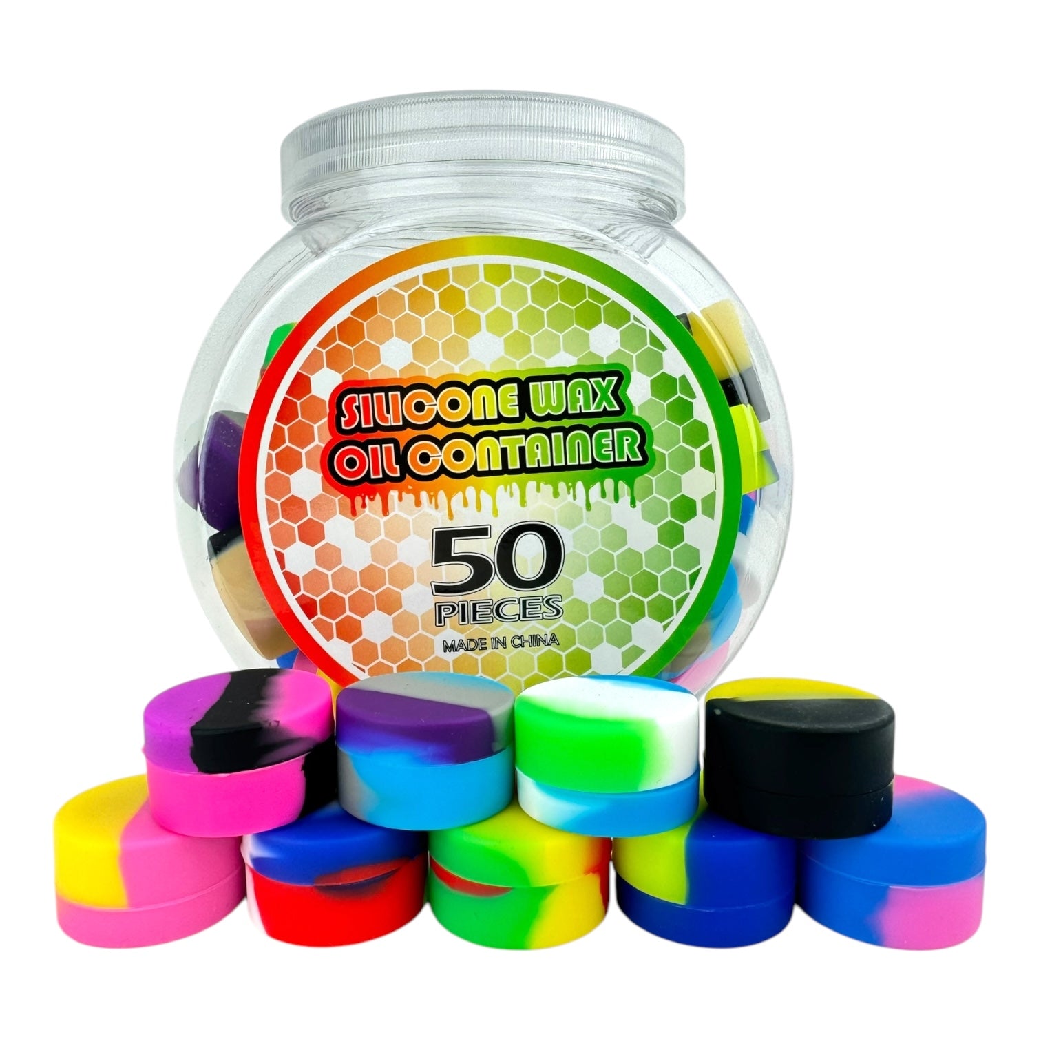 Round Silicone Wax Oil Container 50pc Jar