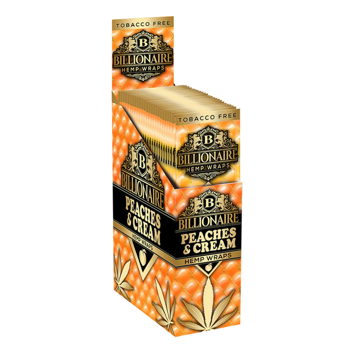 Billionaire Hemp Wraps -  Peaches & Cream (2 wraps per pack/ 25 pack Display