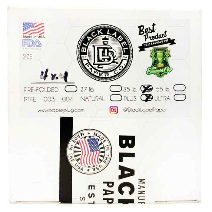 Black Label Parchment Paper Ultra 4X4 55 Lb Plus 1000 Sheets