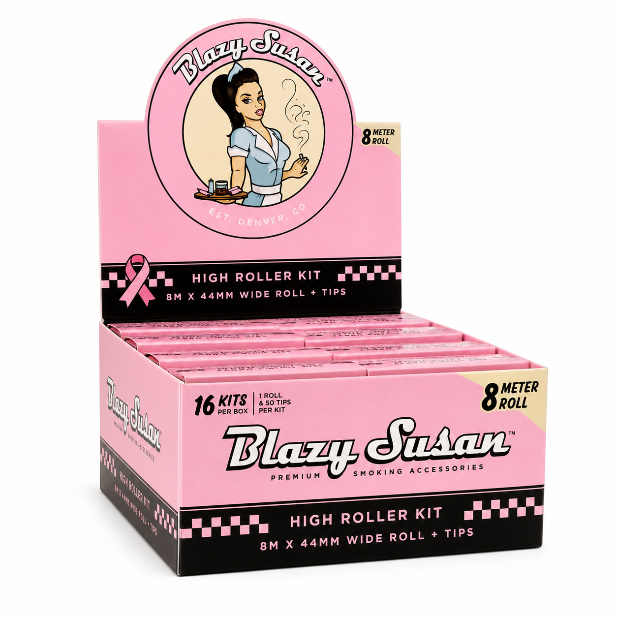 Blazy Susan High Roller Kit 8Mx44MM 1 Roll & 50 Tips Per Kit  | 16Kits Per Box