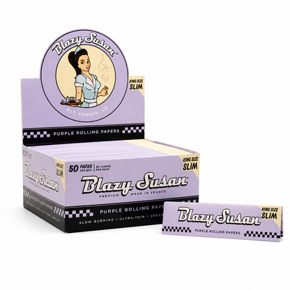 Blazy Susan King Size Slim Rolling Papers 50 Packs/ Display