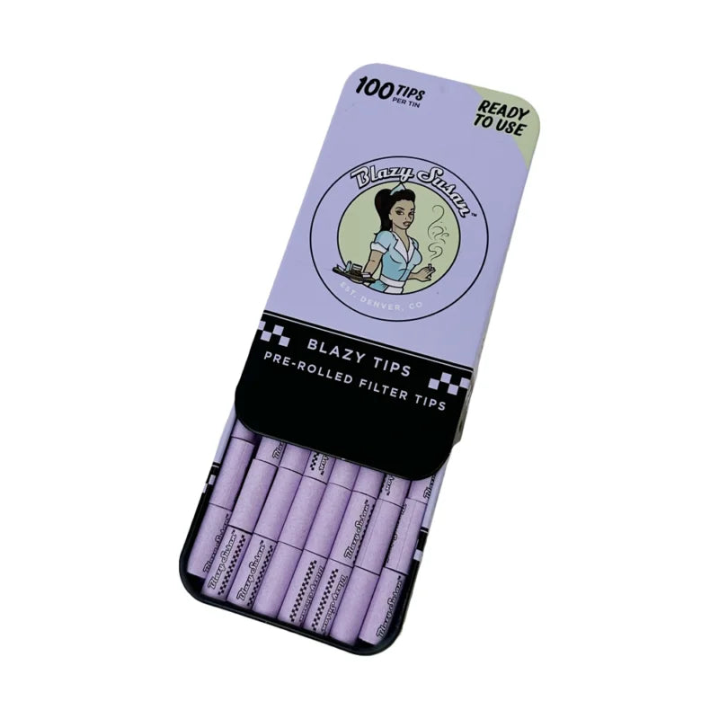 Blazy Susan Purple Tips Pre Rolled Tin