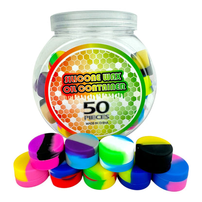 Round Silicone Wax Oil Container 50pc Jar