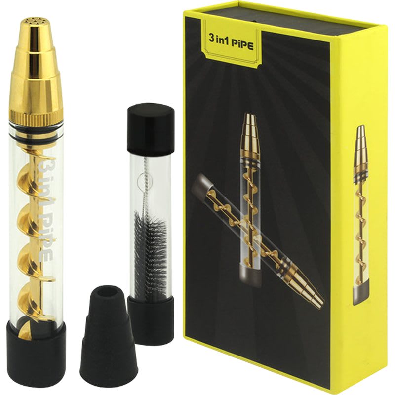 Buy 3 in 1 Twisty Glass Pipe 