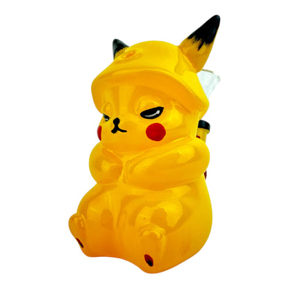 4” Yellow Pika Glass Water Pipe