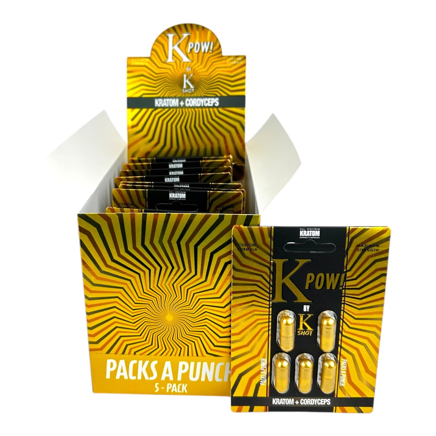 K Pow by K Shot Kratom + Cordyceps Capsules