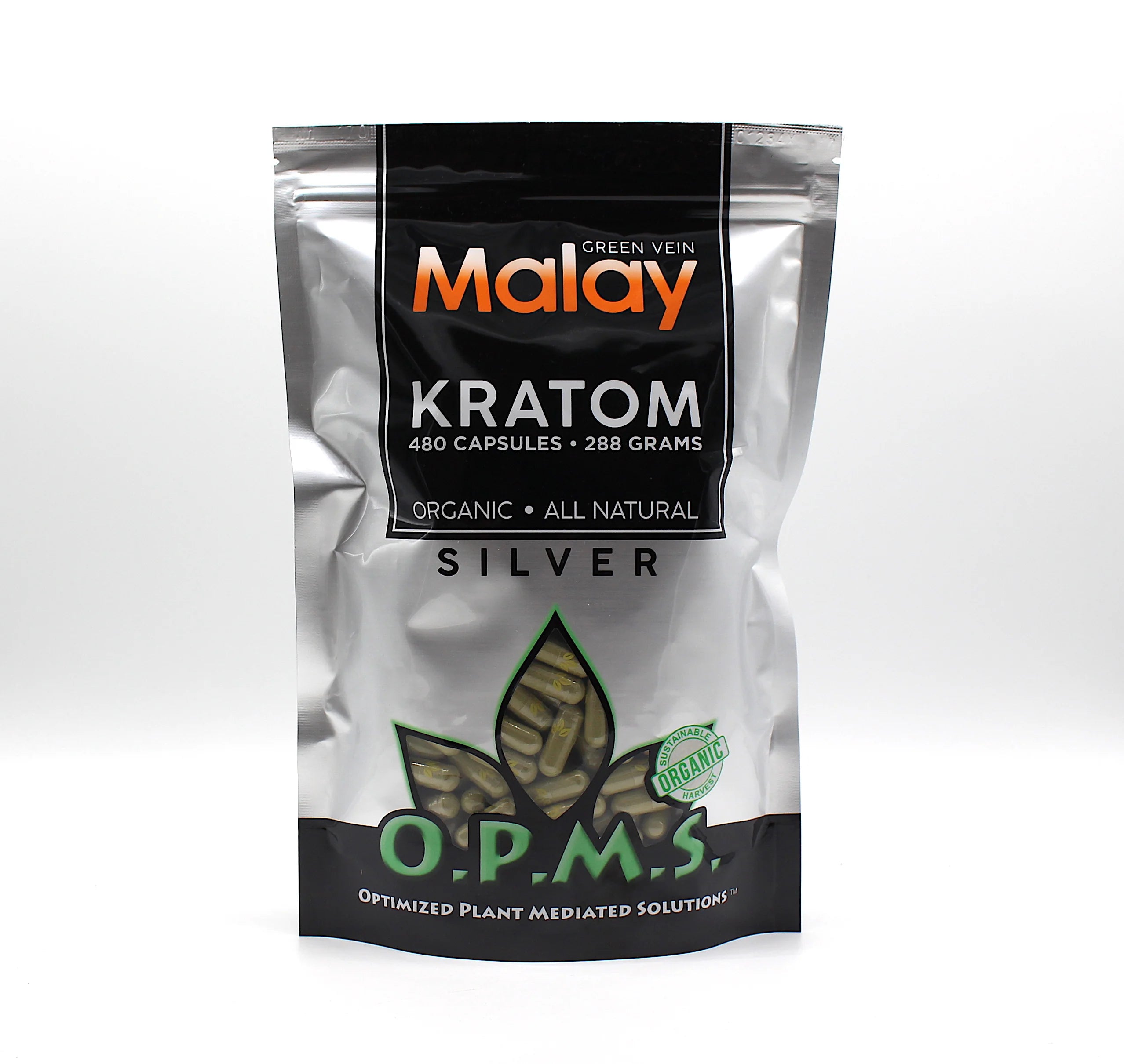  OPMS Kratom Silver Capsules 480 Count