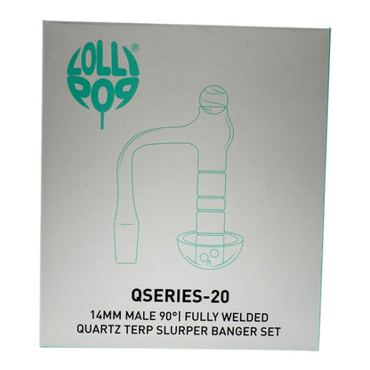 Lollipop QSeries-20 | 14mm Male 90° | Fully Welded Quartz Terp Slurper Banger Set - QZ 120