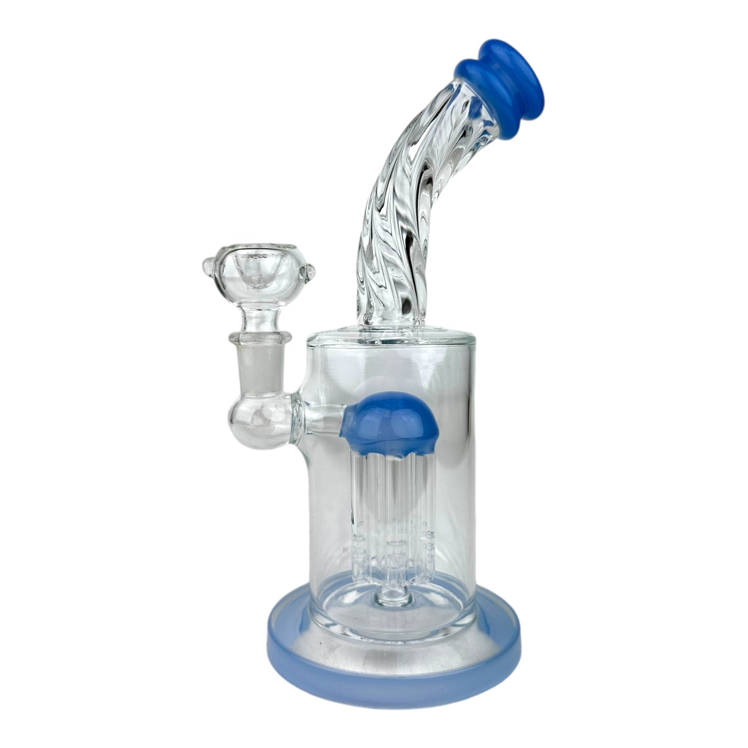 8.5" Bent Neck Twist Tree Perc Glass Water Pipe