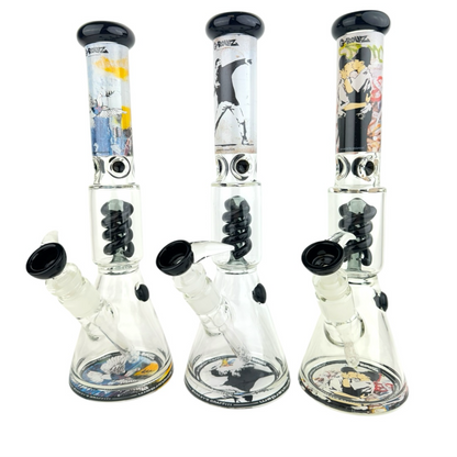G-Rollz 14" Twist Perc Beaker Glass Water Pipe